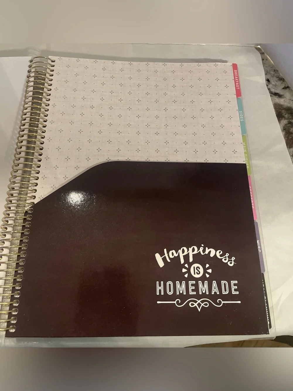 “Let’s Cook” recipe binder, spiral kitchen planner w/stickers & tabbed sections